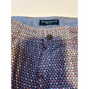 Peter Miller Men Swim Trunks XL Blue Pink Geometric Dot